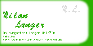 milan langer business card